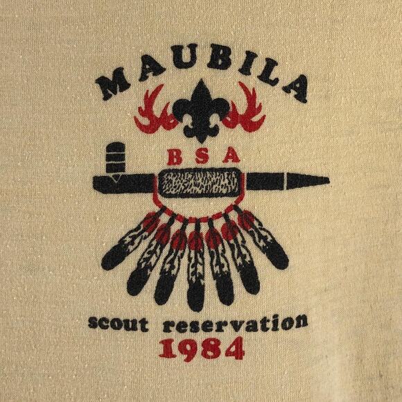 1984 BSA Maubila Boy Scout Reservation Camp Tshirt 80s 1980s vintage - Picture 2 of 5